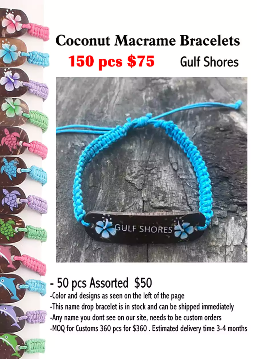Coconut Macrame Bracelets -Gulf Shores (CL)